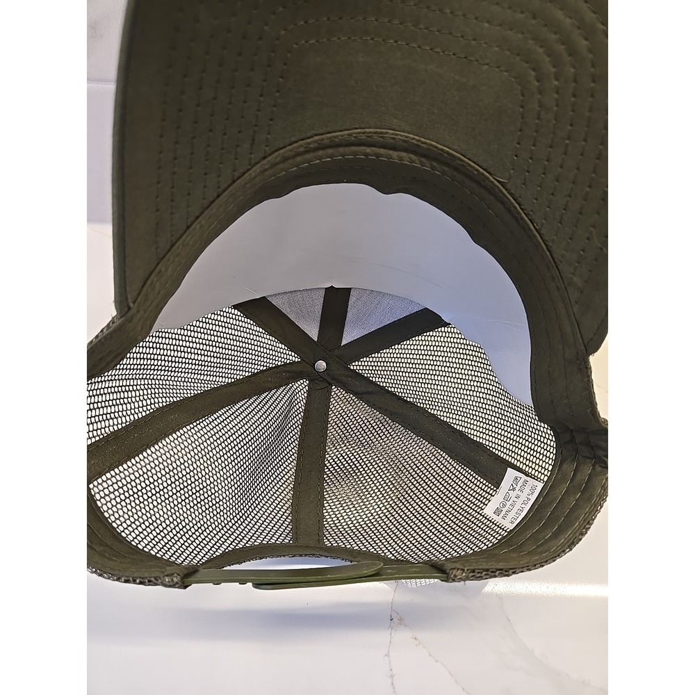 Cabelas Club Mens Baseball Cap Hat Net Back Olive Green Yellow Adjustable NEW - Picture 3 of 5